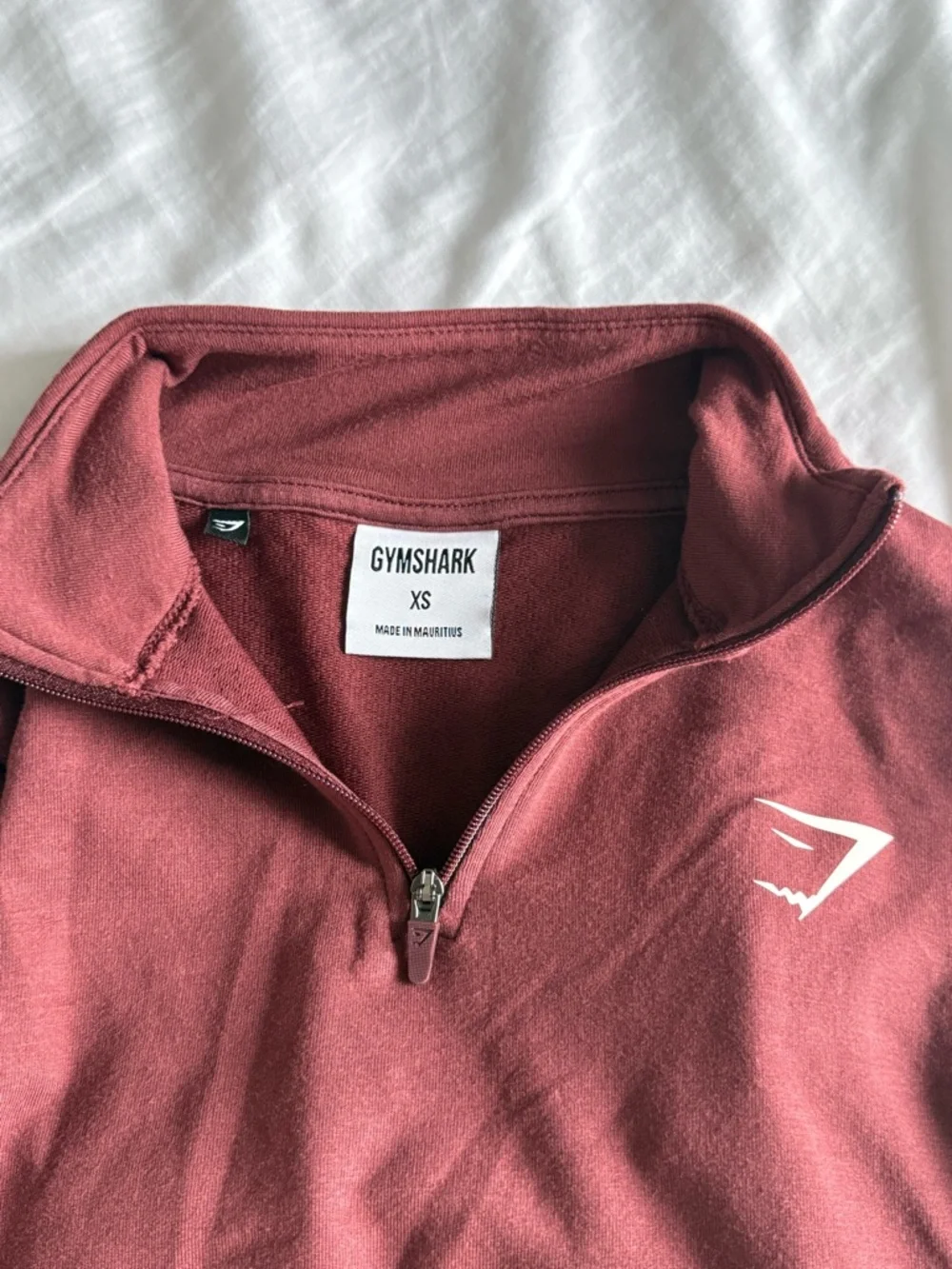 Gymshark Burgundy Cropped Half-Zip Pullover - Picture 4 of 4